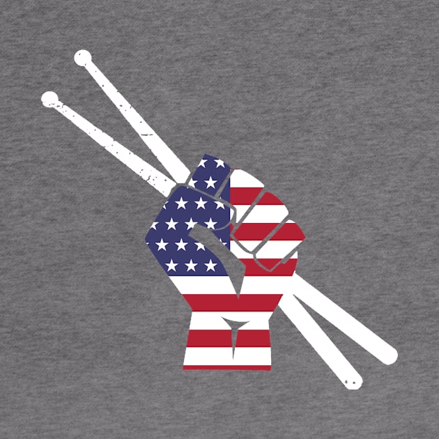 Drummer Drum Sticks American Flag by ValentinkapngTee